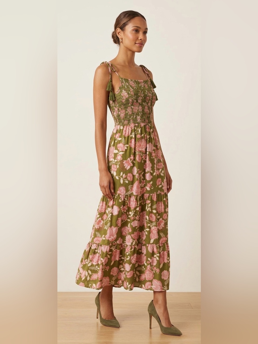 Patrons of Peace Floral Smocked Dress